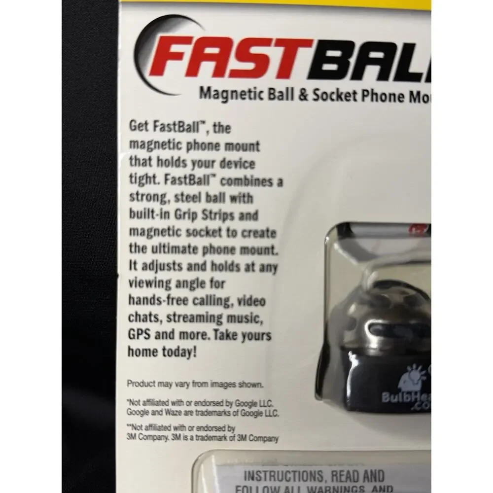 New Fastball Magnetic Ball & Socket Phone Mount BulbHead Dashboard 360 Any Angle